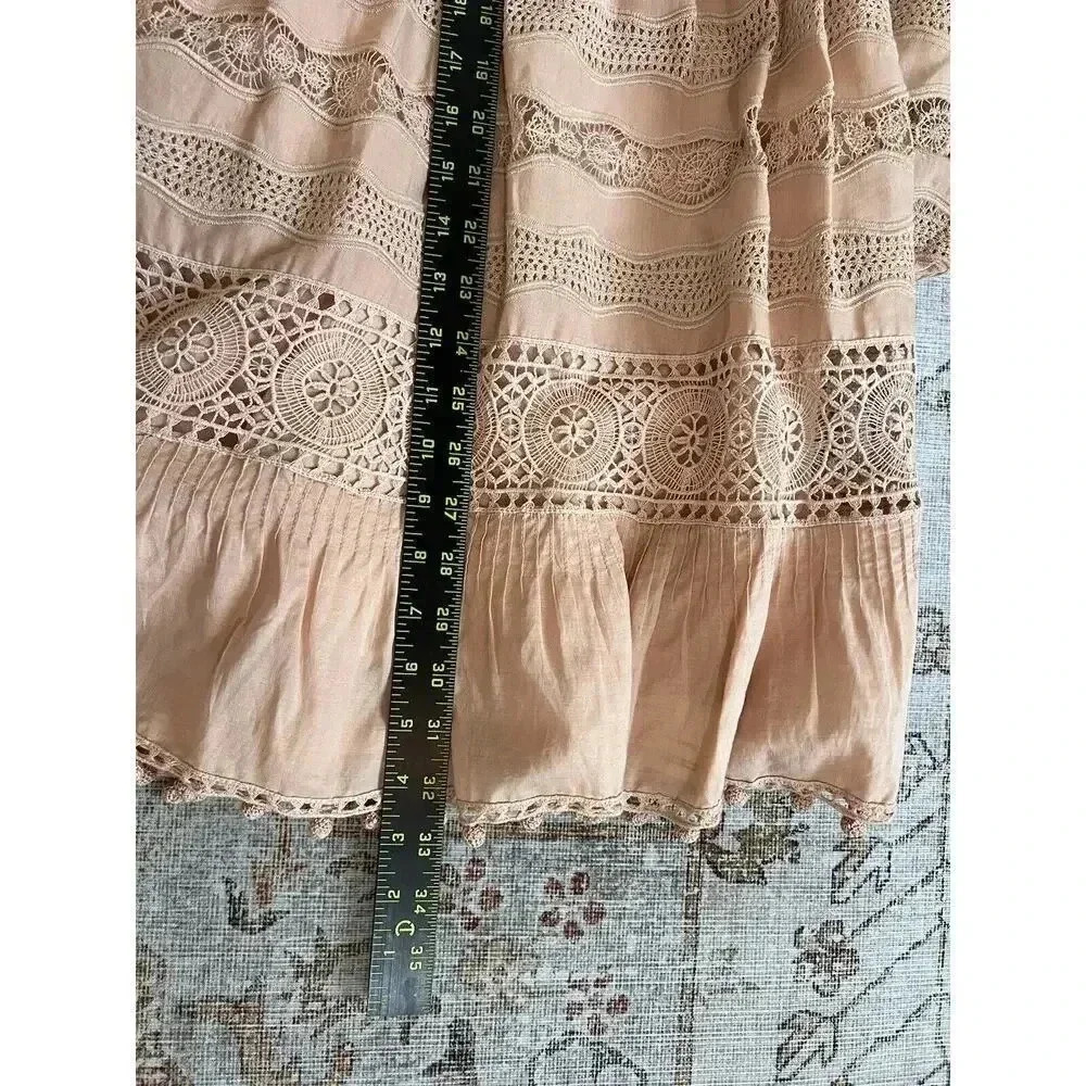 Ulla Johnson Jolie Ruffle Long Sleeve Mini Dress Womens Size 6 Eyelet Crochet - Picture 6 of 11
